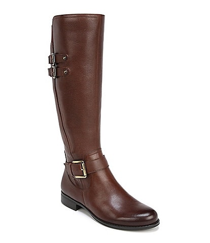 Naturalizer Jessie Wide Calf Leather Buckle Riding Boots