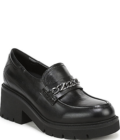 Naturalizer Jolee Leather Lug Sole Chain Loafers