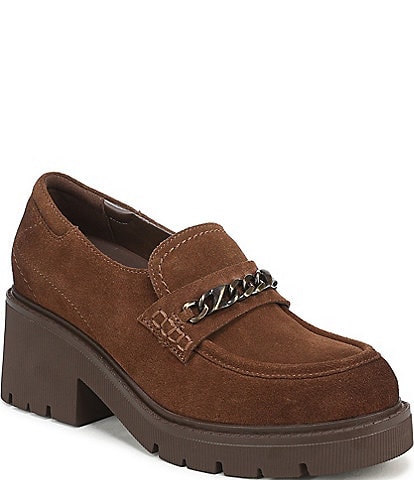 Naturalizer Jolee Suede Lug Sole Chain Loafers