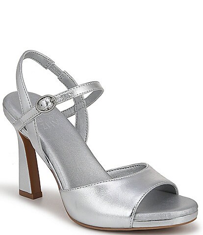 Naturalizer Lala Metallic Leather Ankle Strap Dress Sandals