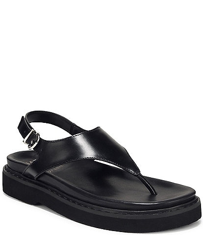 Naturalizer Laurel Leather Thong Platform Sandals