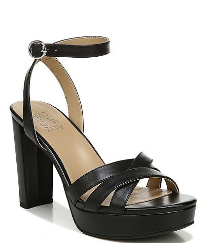 Naturalizer Mallory Leather Ankle Strap Strappy Platform Sandals
