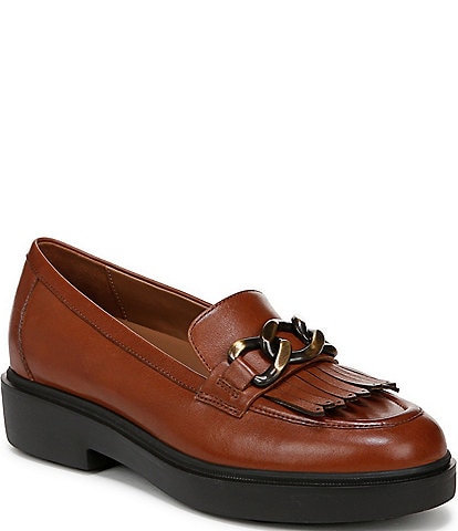 Naturalizer Paris Leather Fringe Chain Loafers