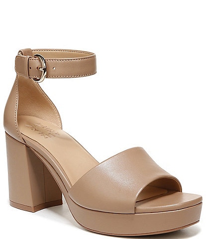 Naturalizer Pearlyn Leather Ankle Strap Platform Sandals