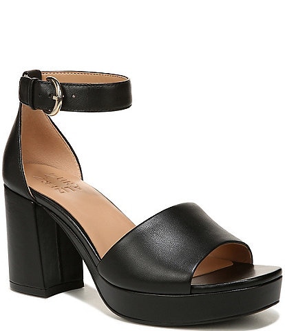 Naturalizer Pearlyn Leather Ankle Strap Platform Sandals