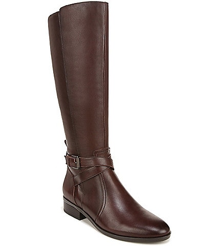 Naturalizer Rena Leather Buckle Detail Narrow Calf Tall Boots