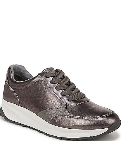 Naturalizer Shay Metallic Leather Lace-Up Sneakers