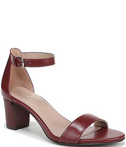 Naturalizer Vera Leather Ankle Strap Block Heel Dress Sandals