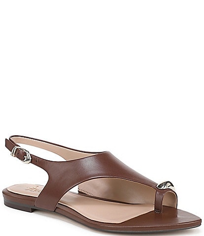 Naturalizer Via Leather Ornamented Toe Thong Sandals