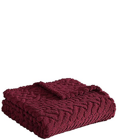 Nautica Declan Sherpa Cable Knit Cozy Throw Blanket