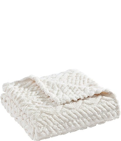 Nautica Declan Sherpa Cable Knit Cozy Throw Blanket