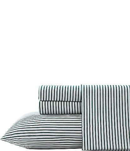 Nautica Harmead Green Striped Flannel Sheet Set