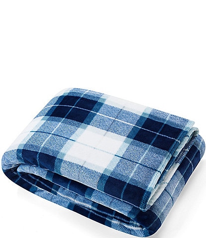 Nautica Northsail Plaid Ultra Soft Plush Fleece Bed Blanket