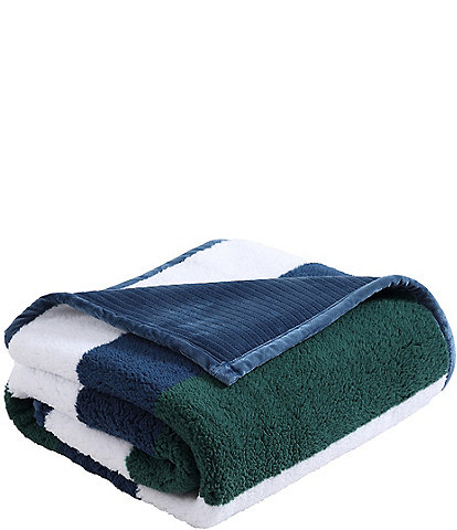 Nautica Wilton Sherpa Ultra Soft Sherpa Throw Blanket