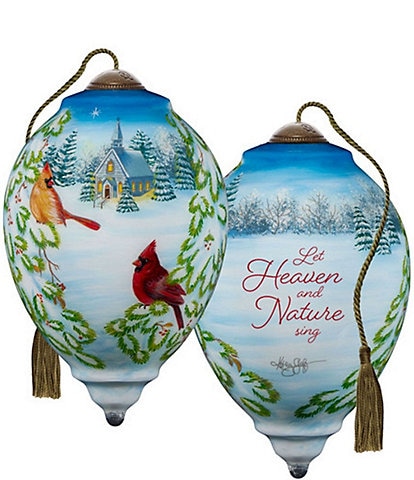 Ne' Qwa Art Let Heaven And Nature Sing Cardinal Hand Painted Glass Ornament