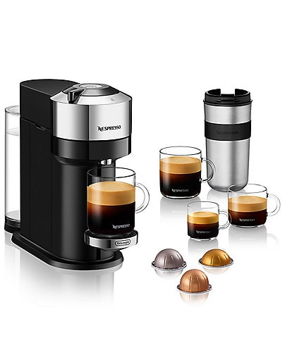 Nespresso Vertuo Next Deluxe Coffee and Espresso Machine by De'Longhi, Chrome