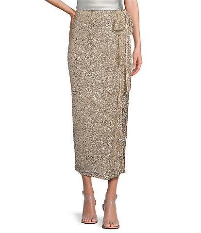 Never Fully Dressed Jaspre Wrap Sequin Skirt