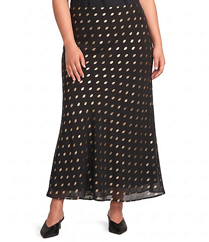 Never Fully Dressed Plus Size Dorris Gold Fleck Maxi Slip Skirt