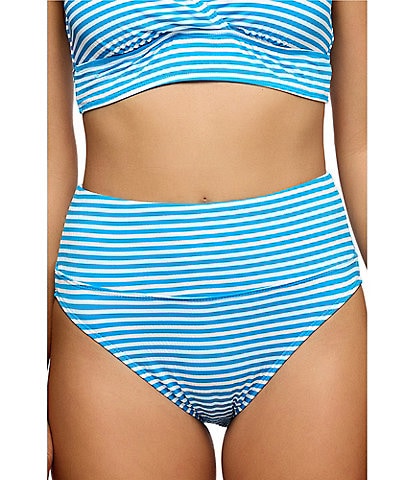 Next by Athena Coronado Stripe Harmony Rib Texture High Waist Swim Bottom