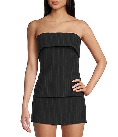 NIA Rob Pinstripe Strapless Coordinating Top