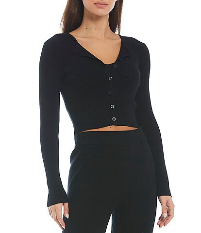 NIA Long Sleeve Button Front Cropped Olivia Twin Set