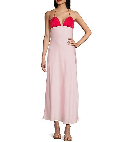 NIA Wolfe Sleeveless Contrast Maxi Dress