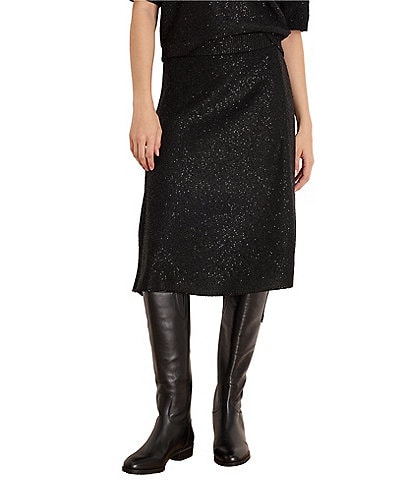 NIC + ZOE Anytime Sequin Pull-On A-Line Knit Coordinating Skirt