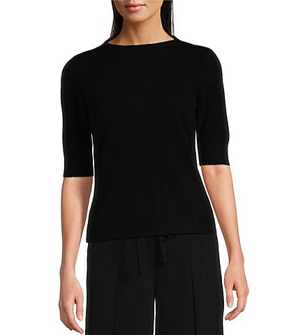 NIC + ZOE Cashmere Bateau Neck Elbow Sleeve Sweater