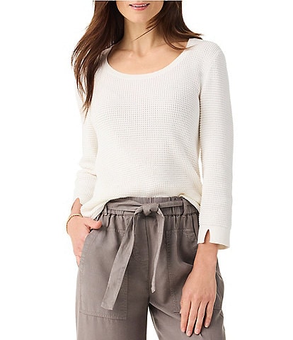 NIC + ZOE Chill Out Knit Scoop Neck 3/4 Sleeve Sweater