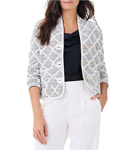 NIC + ZOE Day Night Knit Stand Collar Button-Front Reversible Fashion Jacket