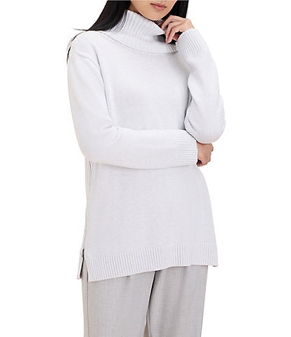 NIC + ZOE Foldover Turtleneck Long Sleeve Side Zip Sweater