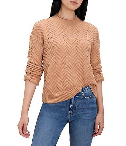 NIC + ZOE High Roll Neck Long Sleeve Weave Sweater