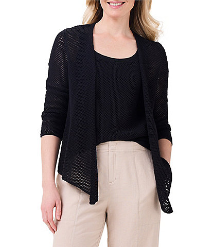 NIC + ZOE Mesh 4-Way V-Neck Bracelet Sleeve Open Front Cardigan