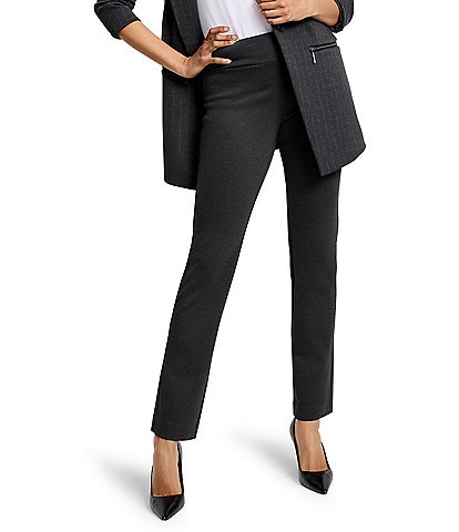 NIC + ZOE Ponte Knit Slim Straight-Leg Pull-On Pant