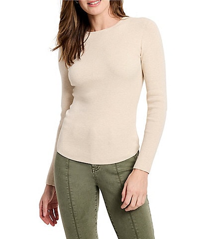 NIC + ZOE Ribbed Sweater Knit Round Neck Long Sleeve Sweater