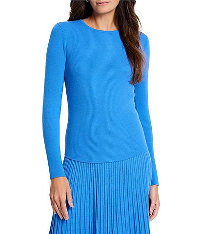 NIC + ZOE Ribbed Sweater Knit Round Neck Long Sleeve Sweater