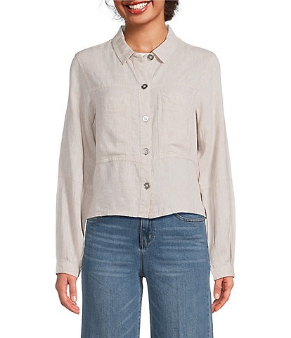 NIC + ZOE Rumba Linen Point Collar Long Sleeve Jacket