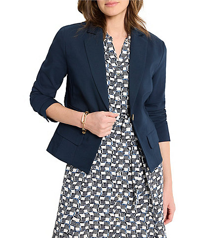 NIC + ZOE Seasonless Double Pocket Notch Lapel Long Sleeve Blazer