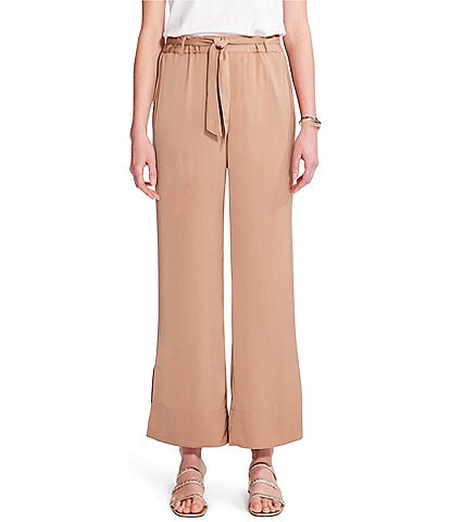 NIC + ZOE Soft Drape Wide Leg Pull-On Belted Ankle Pants