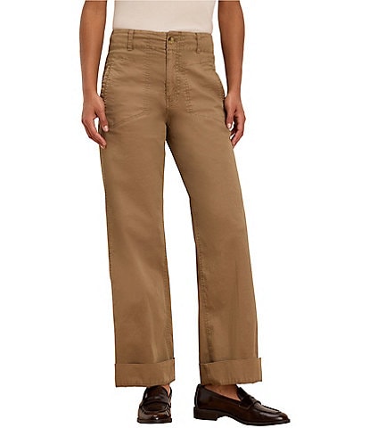  Highland Soft Stretch Cotton Tailored Wide Leg Pants