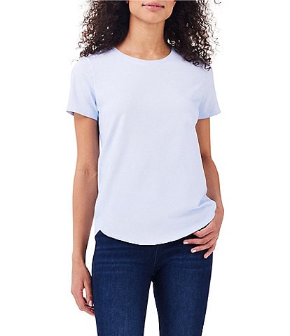 NIC + ZOE Solid Knit Crew Neck Short Sleeve Relaxed Fit Tee