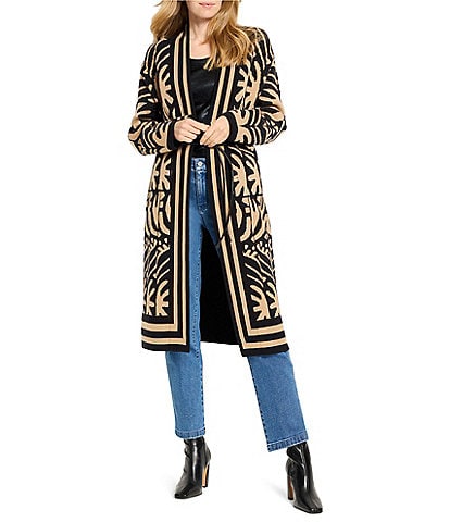 NIC + ZOE Statement Knit Open Front Shawl Collar Long Sleeve Jacket