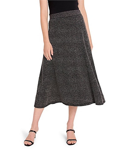 NIC + ZOE Textured Sweater Knit A-Line Midi Skirt