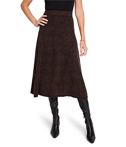 NIC + ZOE Textured Sweater Knit A-Line Midi Skirt