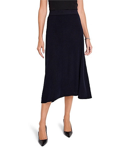 NIC + ZOE Textured Sweater Knit A-Line Midi Skirt