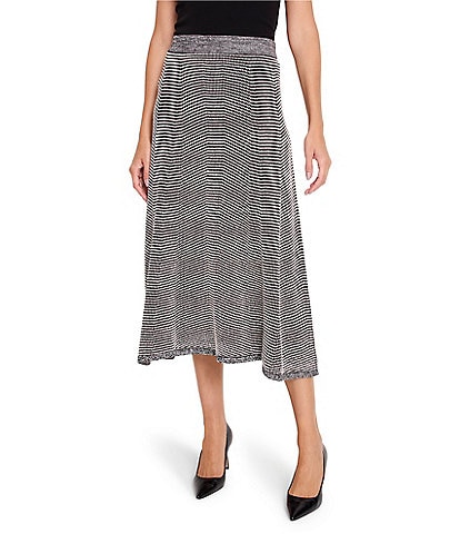 NIC + ZOE Textured Sweater Knit A-Line Midi Skirt