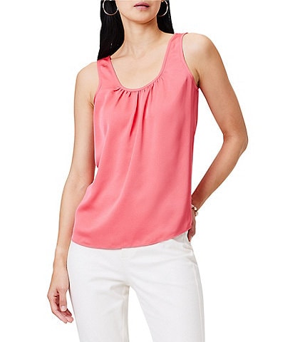 Buy Amante Solid High Coverage Straight Neck Sleeveless Camisole Pink online