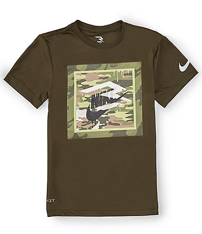 Nike 3BRAND By Russell Wilson Big Boys 8-20 Short Sleeve Camo Box Logo T-Shirt