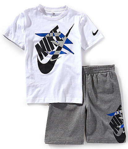 Nike 3BRAND By Russell Wilson Big Boys 8-20 Short Sleeve Icon Logo Graphic T-Shirt & Coordinating Short Set