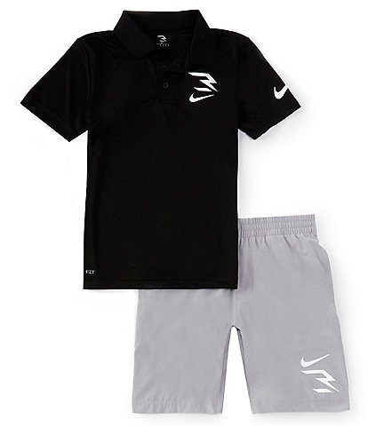 Nike 3BRAND by Russell Wilson Big Boys 8-20 Short Sleeve Polo Shirt & Short Set